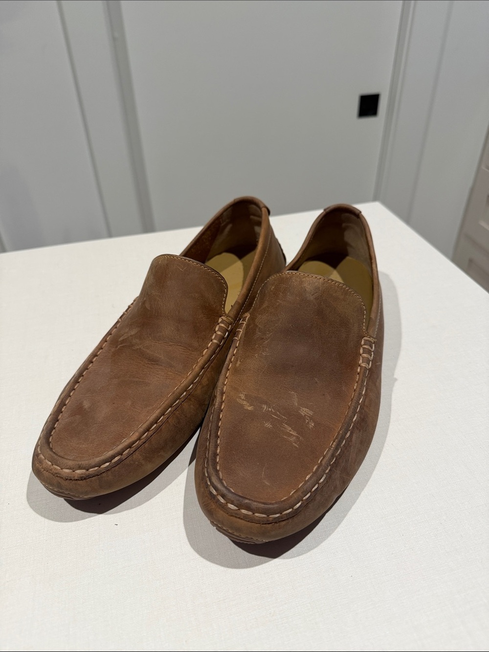 Cole Haan Men's Brown Leather Slip-On Moccasins